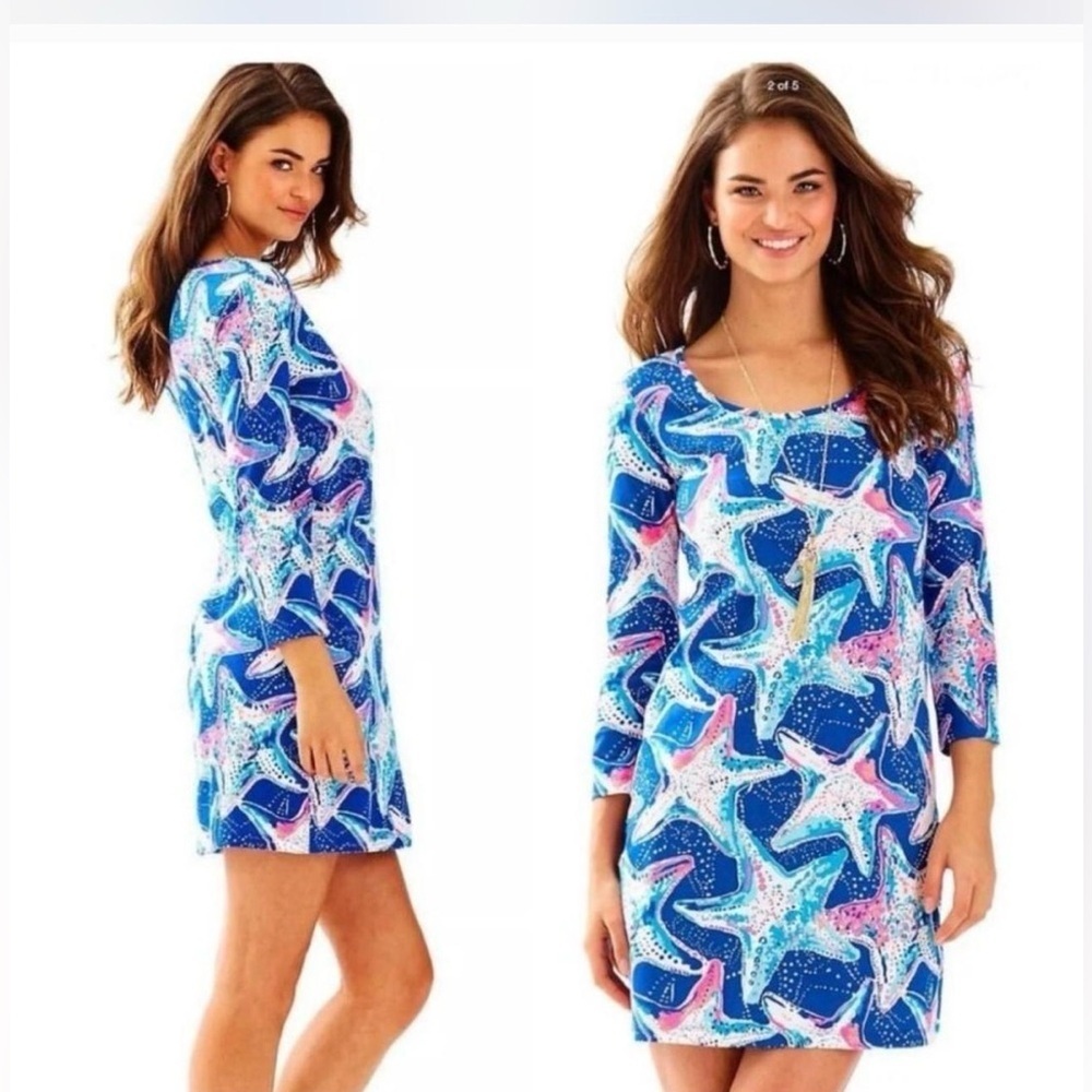 Lilly Pulitzer Beacon Dress in the 'Star Struck' indigo starfish print